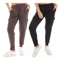 Board Angels Womens Two Pack Cargo Joggers Black/Chocolate