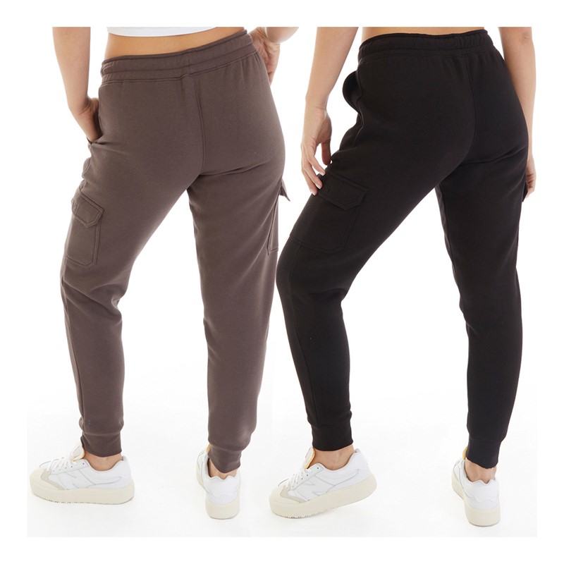 Board Angels Womens Two Pack Cargo Joggers Black/Chocolate