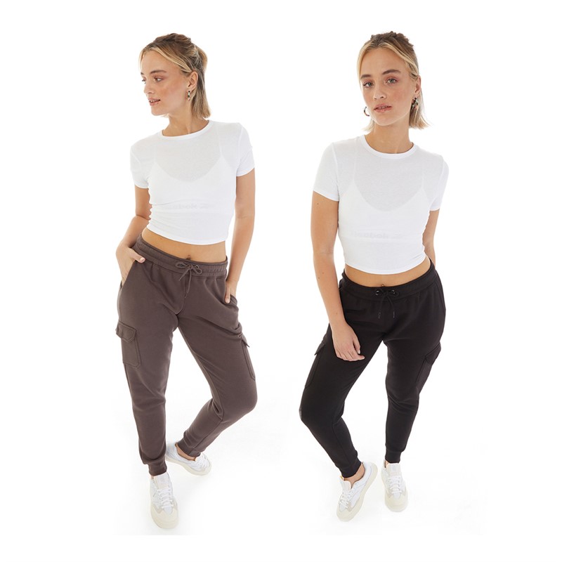 Board Angels Womens Two Pack Cargo Joggers Black/Chocolate