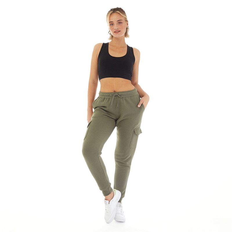 Board Angels Womens Cargo Joggers Khaki