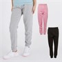 Board Angels Girls Three Pack Joggers Black/Pink/Grey Marl