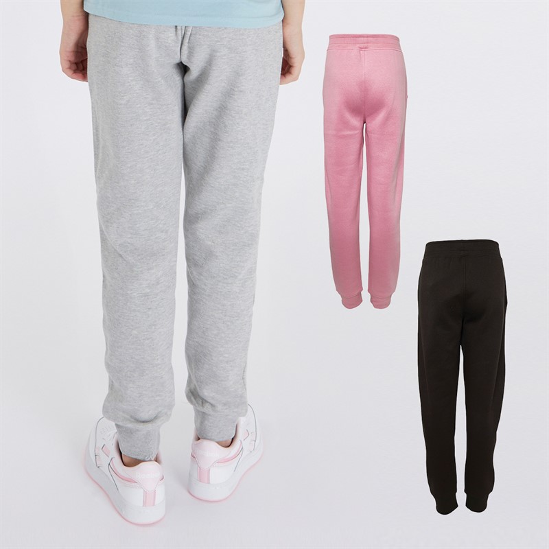 Board Angels Girls Three Pack Joggers Black/Pink/Grey Marl