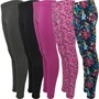 Board Angels Girls Five Pack Plain/Print Leggings Multi