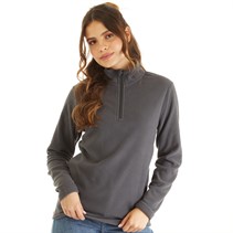 Board Angels Womens 1/4 Zip Microfleece Top Charcoal