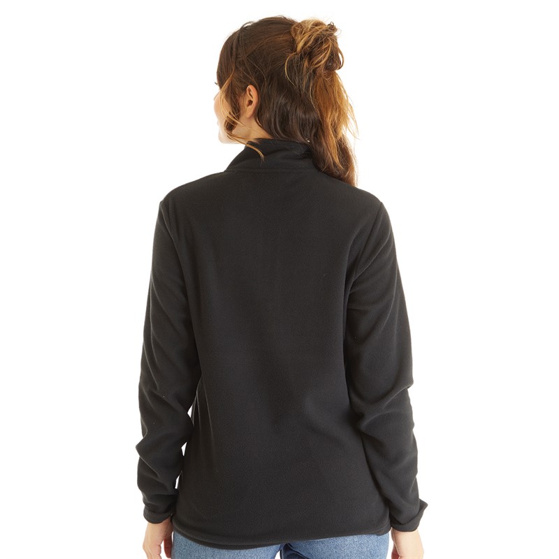 Board Angels Womens 1/4 Zip Microfleece Top Black