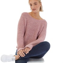 Board Angels Womens Scoop Neck Sweater Pink