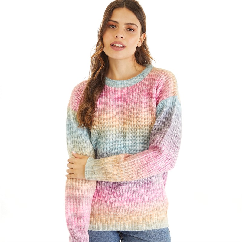 Board Angels Womens Space Dye Crew Neck Sweater Multi