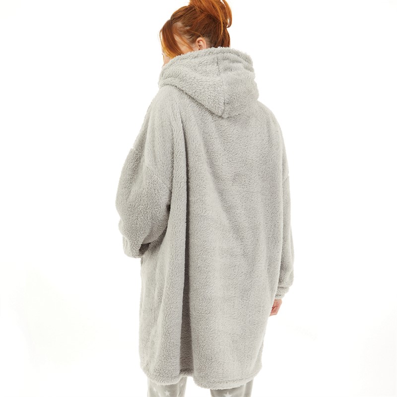 Board Angels Womens Oversized Blanket Hoodie Grey