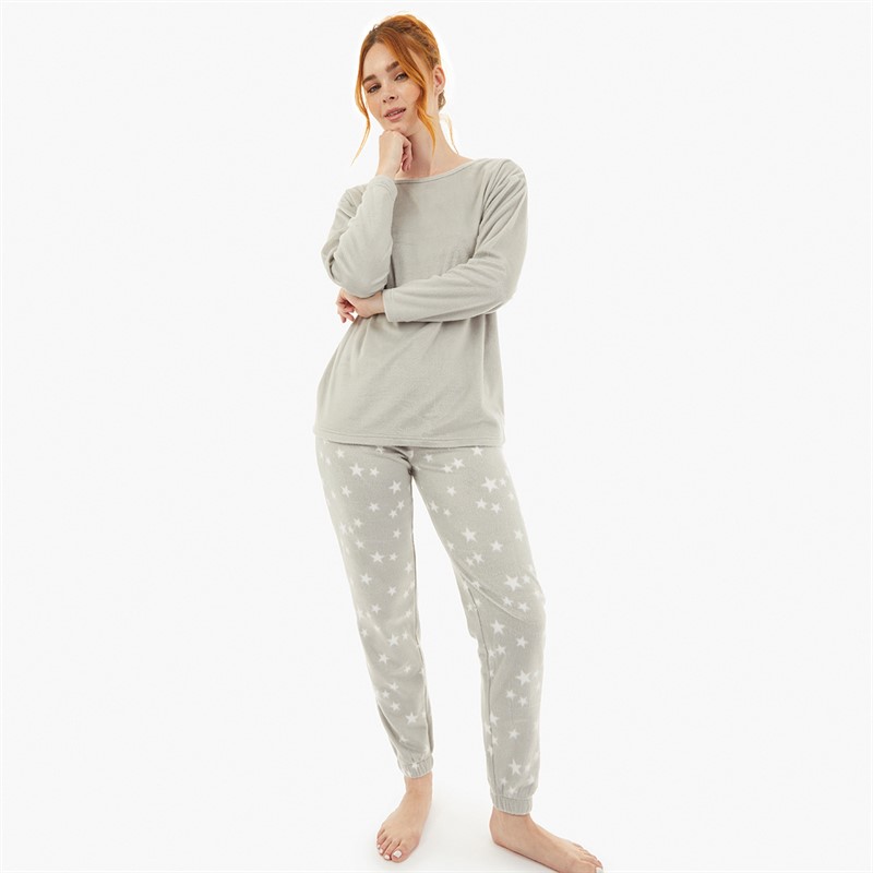 Board Angels Womens Minky Fleece Lounge Set Grey