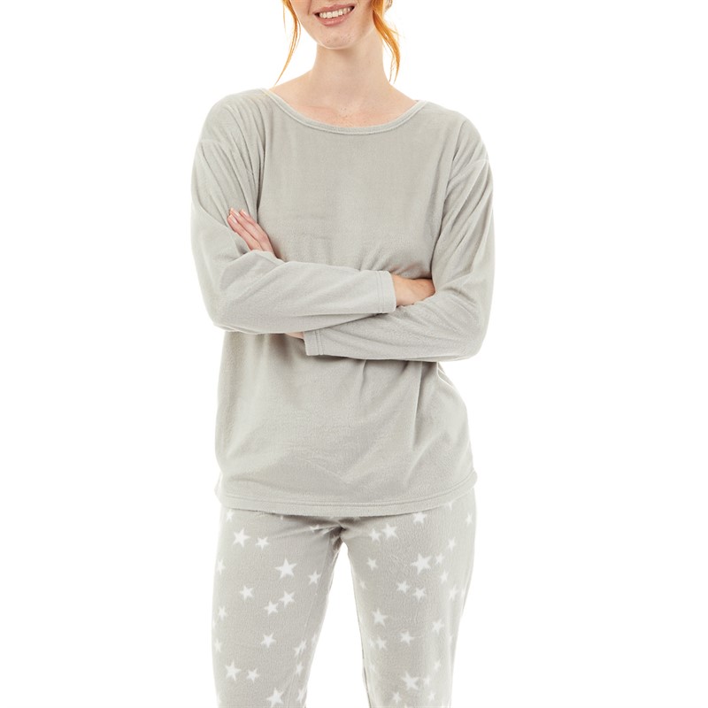 Board Angels Womens Minky Fleece Lounge Set Grey