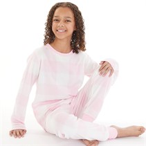 Board Angels Girls Checked Microfleece Set Pink