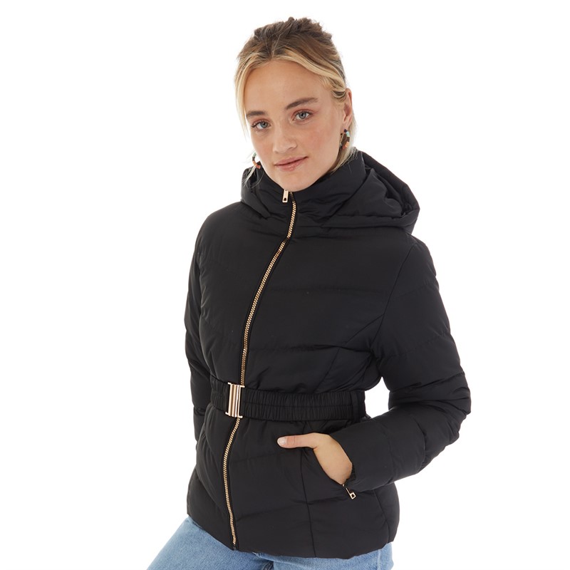 Board Angels Womens Short Belted Jacket Black