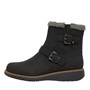 Board Angels Womens Fur Lined Buckled Ankle Boots Black