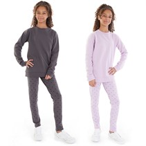 Board Angels Girls Two Pack Sweatshirt And Leggings Sets Lilac/Charcoal