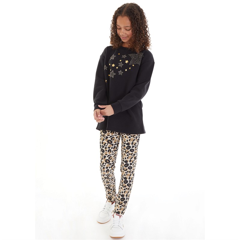 Board Angels Girls Sweatshirt And Leggings Set Black