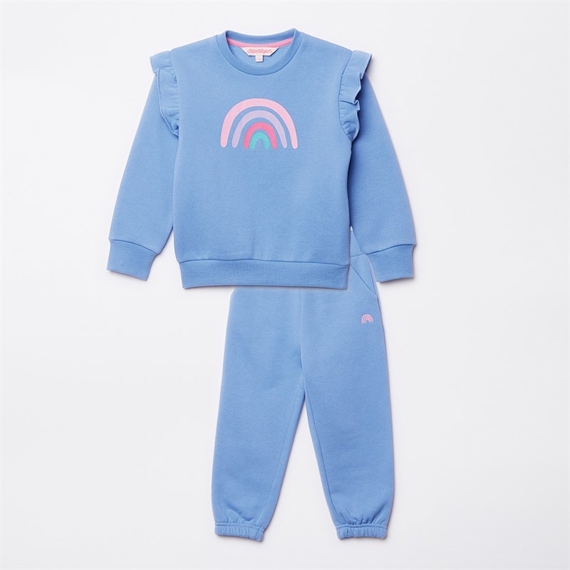 Board Angels Girls Sweatshirt And Joggers Set Blue Rainbow