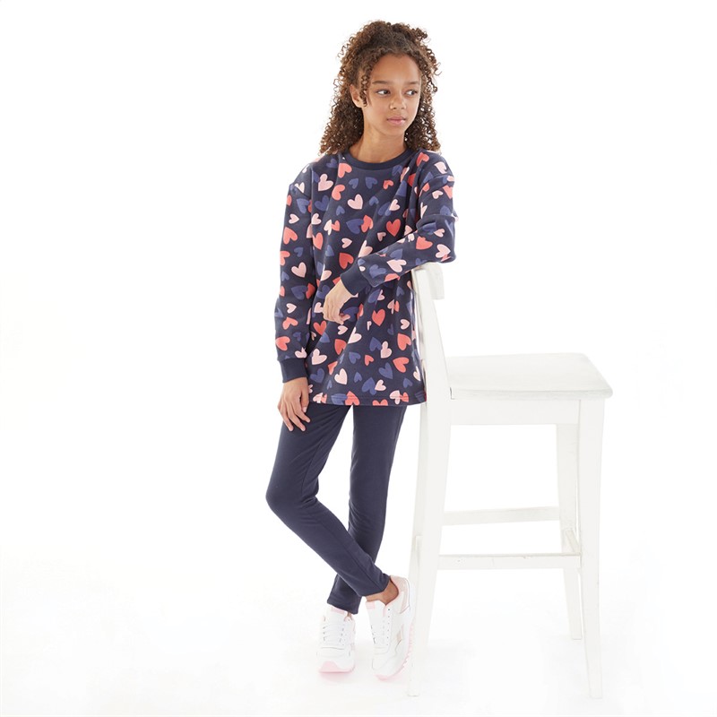 Board Angels Girls Sweatshirt And Leggings Set Navy