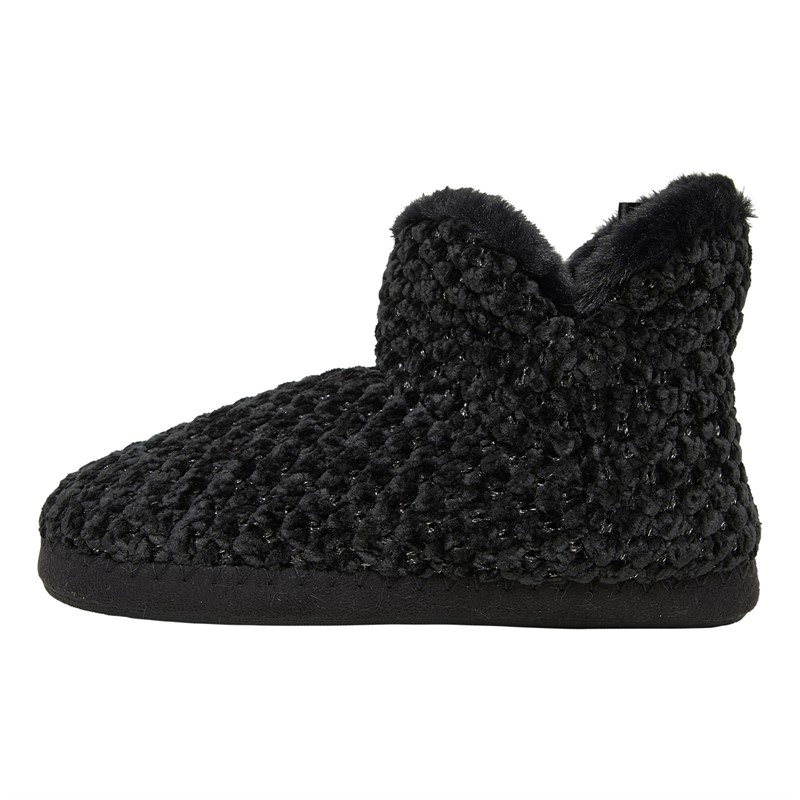 Board Angels Womens Chenille Bootee Black