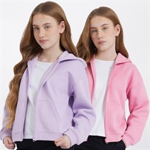 Board Angels Girls Two Pack Zip Through Hoodies Pink/Lilac