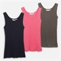 Board Angels Womens Three Pack Ribbed Vests Pink/Navy/Charcoal