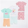 Board Angels Infant Girls Printed Three Pack T-Shirts And Cycle Shorts Sets Multi