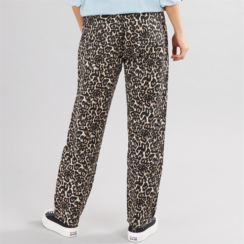 Board Angels Womens Straight Leg Jeans Leopard