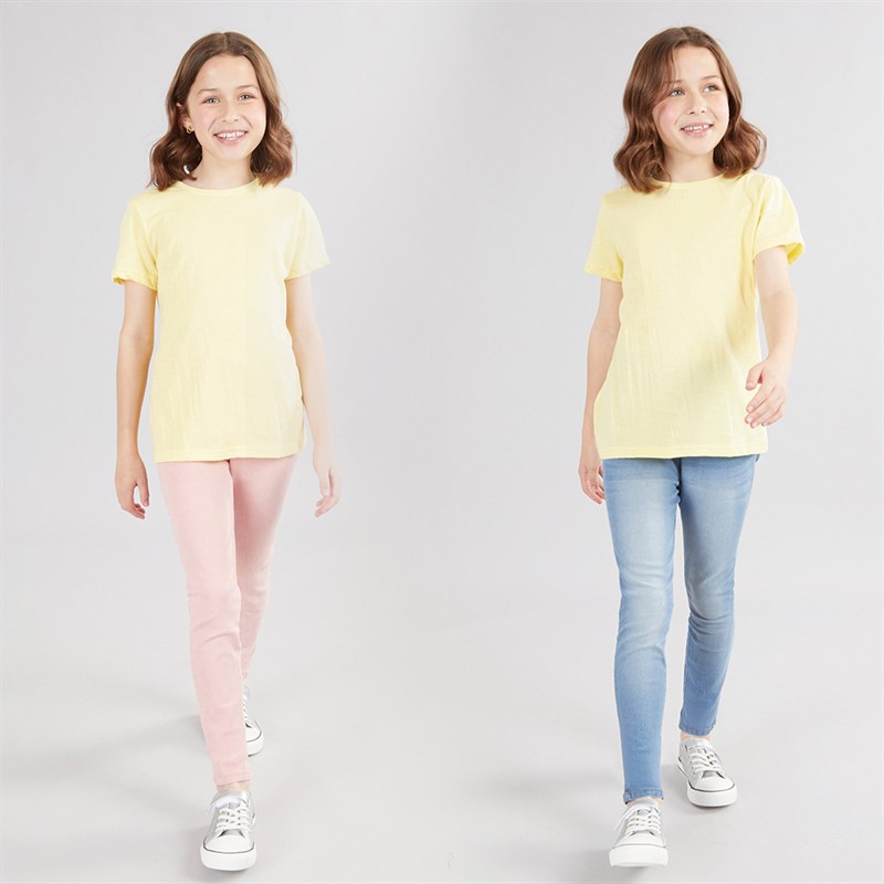 Board Angels Girls Two Pack Jeggings Mid Wash/Pink