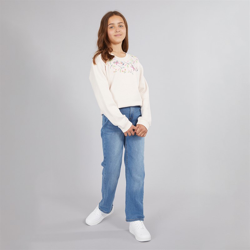 Board Angels Girls Wide Leg Jeans Mid Wash