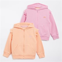 Board Angels Infant Girls Two Pack Hoodies Orange/Pink