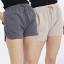 Board Angels Womens Two Pack Fleece Shorts Stone/Charcoal