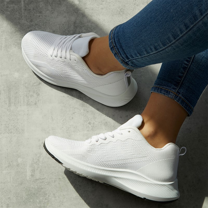 Board Angels Womens Deloris Trainers White Mono