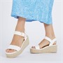 Board Angels Womens Minelli Platform Espadrille Sandals White
