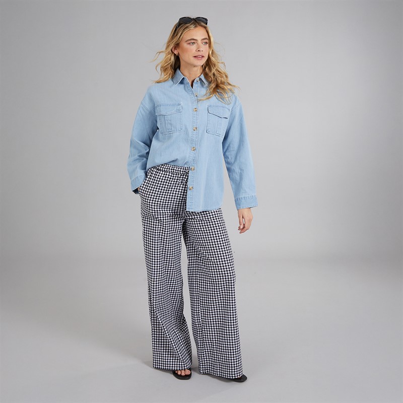 Board Angels Womens Denim Shirt Mid Blue