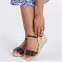 Board Angels Womens Isabella Wedge Espadrille Sandals Black