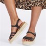 Board Angels Womens Chloe Platform Ankle Strap Sandals Black