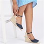 Board Angels Womens Olivia Wedge Espadrille Sandals Navy