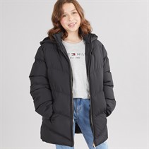 Board Angels Girls Chevron Puffer Jacket With Faux Fur Hood Black