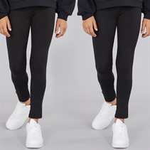Board Angels Girls Two Pack Fleece Lined Leggings Black