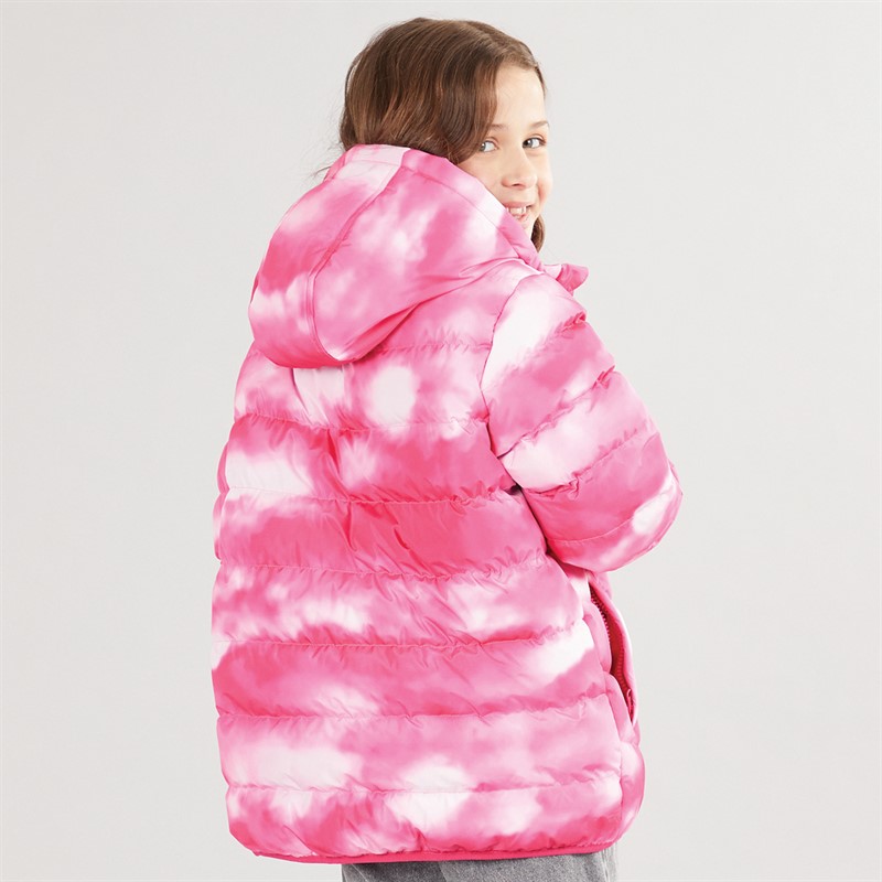 Board Angels Girls Cloud Ombre Hooded Puffer Jacket Pink Cloud Ombre