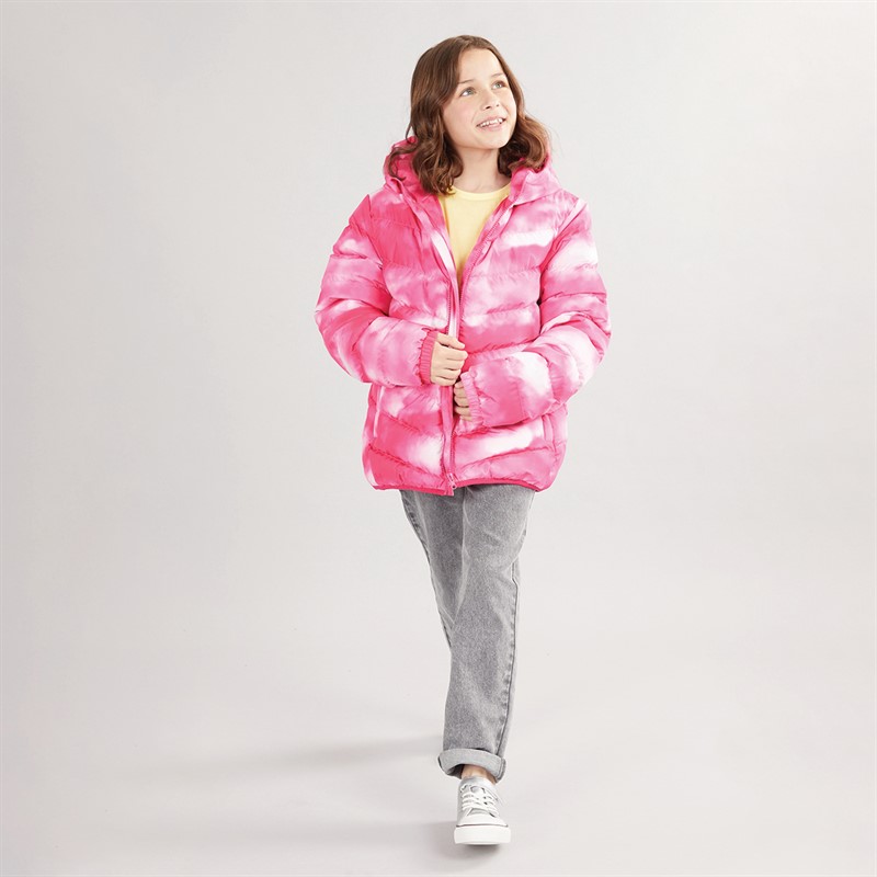 Board Angels Girls Cloud Ombre Hooded Puffer Jacket Pink Cloud Ombre