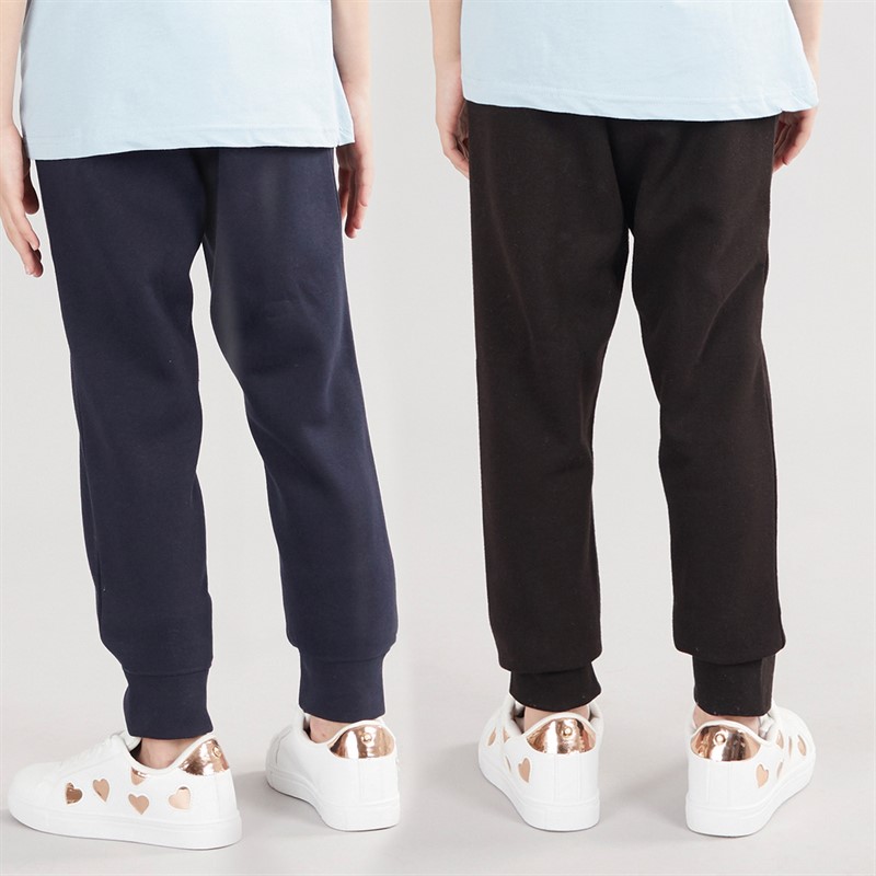 Board Angels Girls Two Pack Joggers Black/Navy