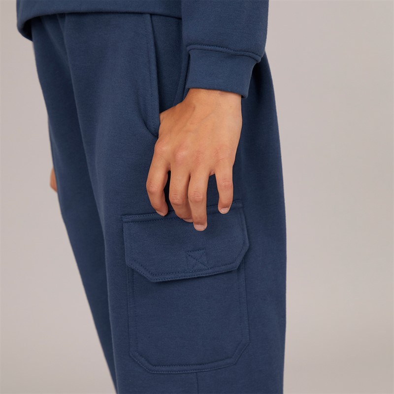 Board Angels Girls Hoodie And Cargo Joggers Tracksuit Denim Blue