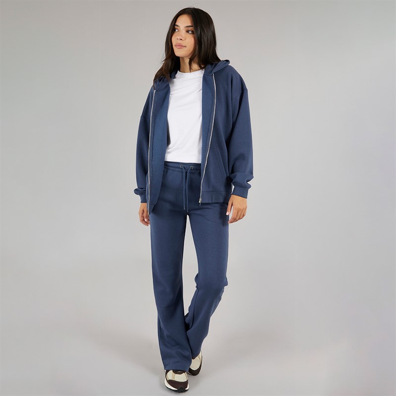 Board Angels Womens Kick Flared Joggers Washed Midnight Blue