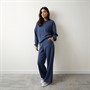 Board Angels Womens Oversized Sweatshirt And Open Hem Joggers Washed Midnight Blue