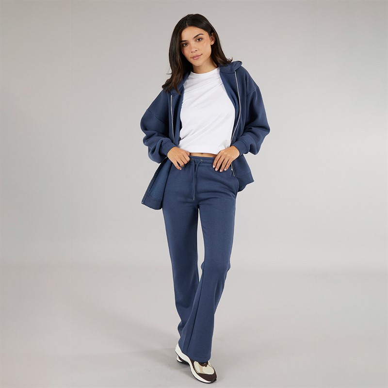 Board Angels Womens Oversized Zip-Through Hoodie Washed Midnight Blue