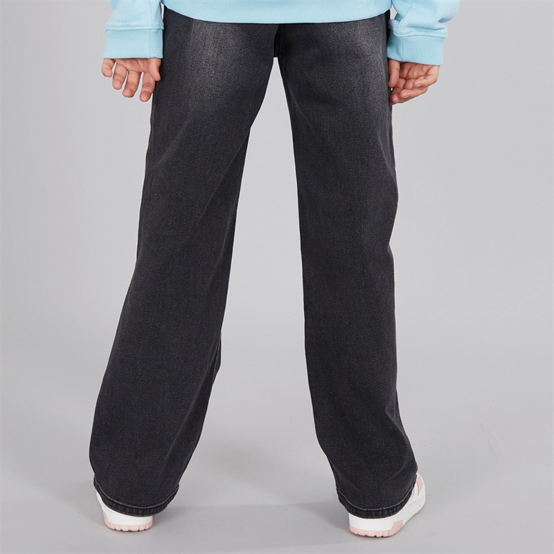 Board Angels Girls Wide Leg Jeans Washed Black