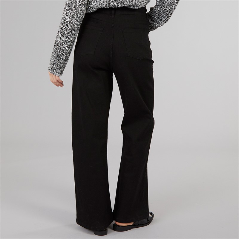 Board Angels Womens Wide Leg Jeans Black