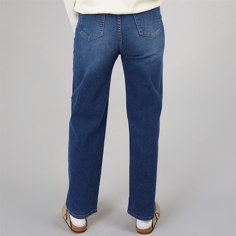 Board Angels Womens Stretch Straight Fit Jeans Dark Wash