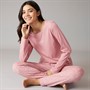 Board Angels Womens Rainy Day Jersey Long Sleeved PJ Set Dusky Pink