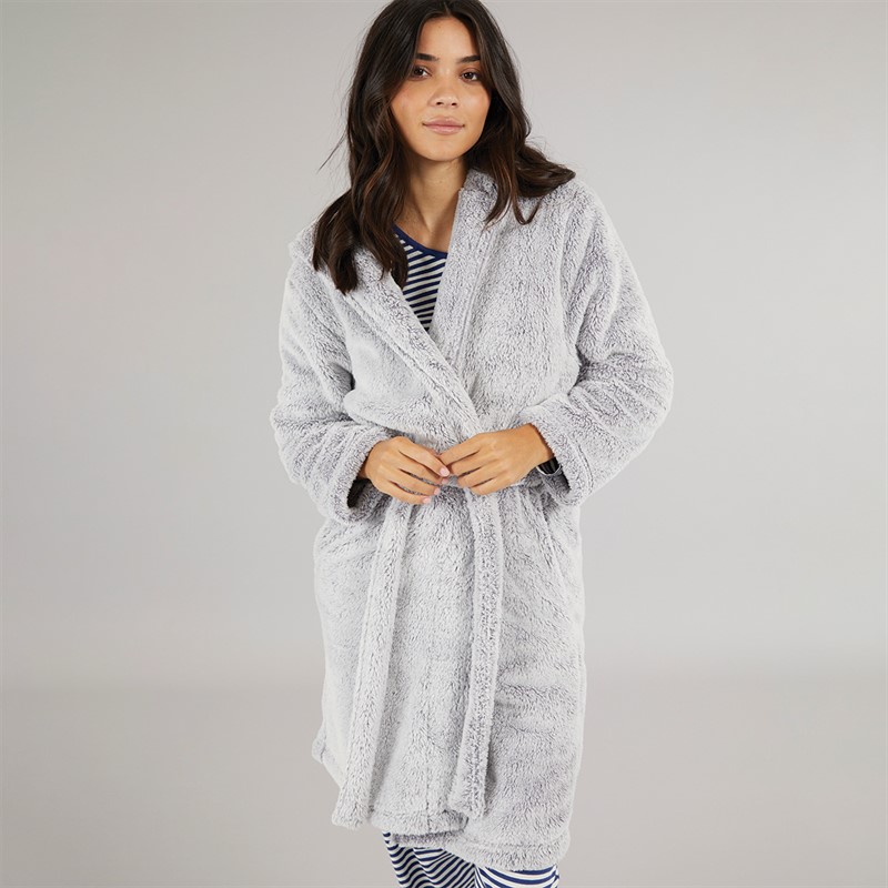 Board Angels Womens Wellsoft Hooded Robe Grey
